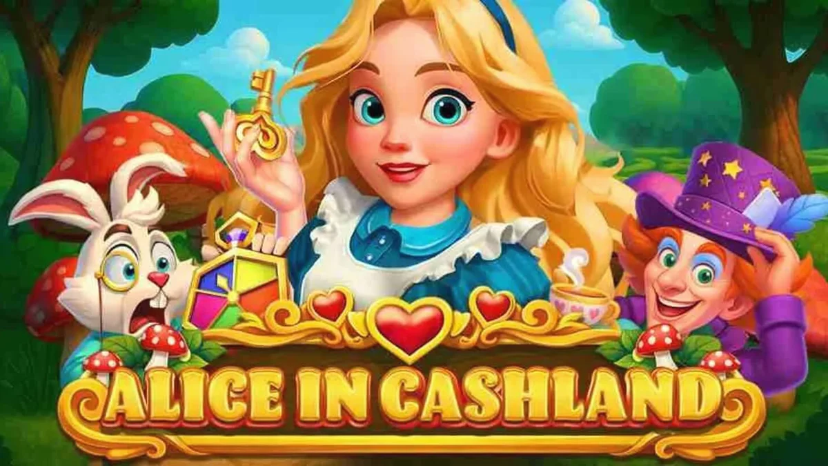 Interface do jogo Alice in Cashland com elementos temáticos de fantasia